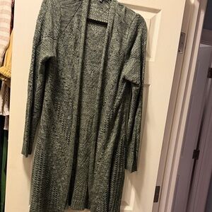 Elegant Open Front Cardigan Sweater - Green